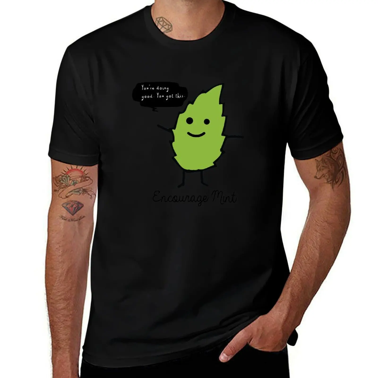 Encourage Mint T-Shirt Vintage Style Printed Top