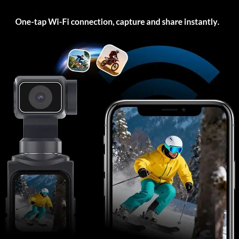 New Fashion 4K Ultra HD Action Camera Vlog Porket Gimbal Camera With 330° Rotating Lens Face Tracking for Outdoors Activities