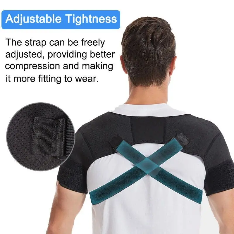 Adjustable Shoulder Support Strap Double Bandage Cross Compression Shoulder Brace Protector Strap Posture Correction Bandage