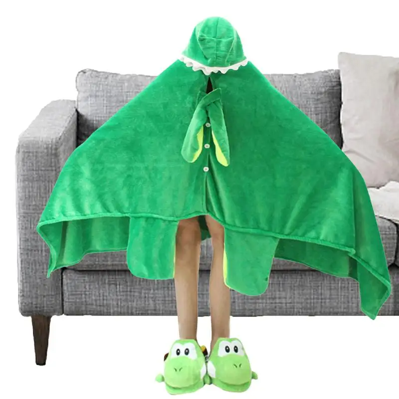 Dinosaur Blanket Hoodie Dinosaur Blanket Throw Super Soft Warm Plush Comfy Blanket Halloween Blanket For Couch Sofa Bed Dinosaur