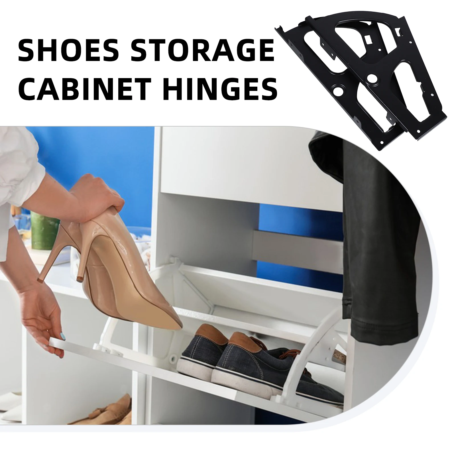 

Dump Frame Shoe Rack Cabinet Flip Multi-layer Black Stainless Steel Hinge Replacements
