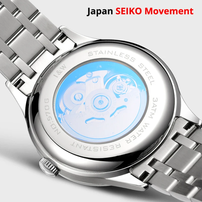 Imagem -04 - W-relógio Mecânico High End Masculino Movimento Seiko Relógios Turbilhão Automático Sapphire Impermeável Aço Completo 2023 i &