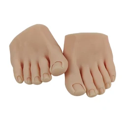 1PC Nail Practice Foot Mannequin with Fake Toes for Pedicure Training Nail Display Silicone Nail Training Foot Fake Model