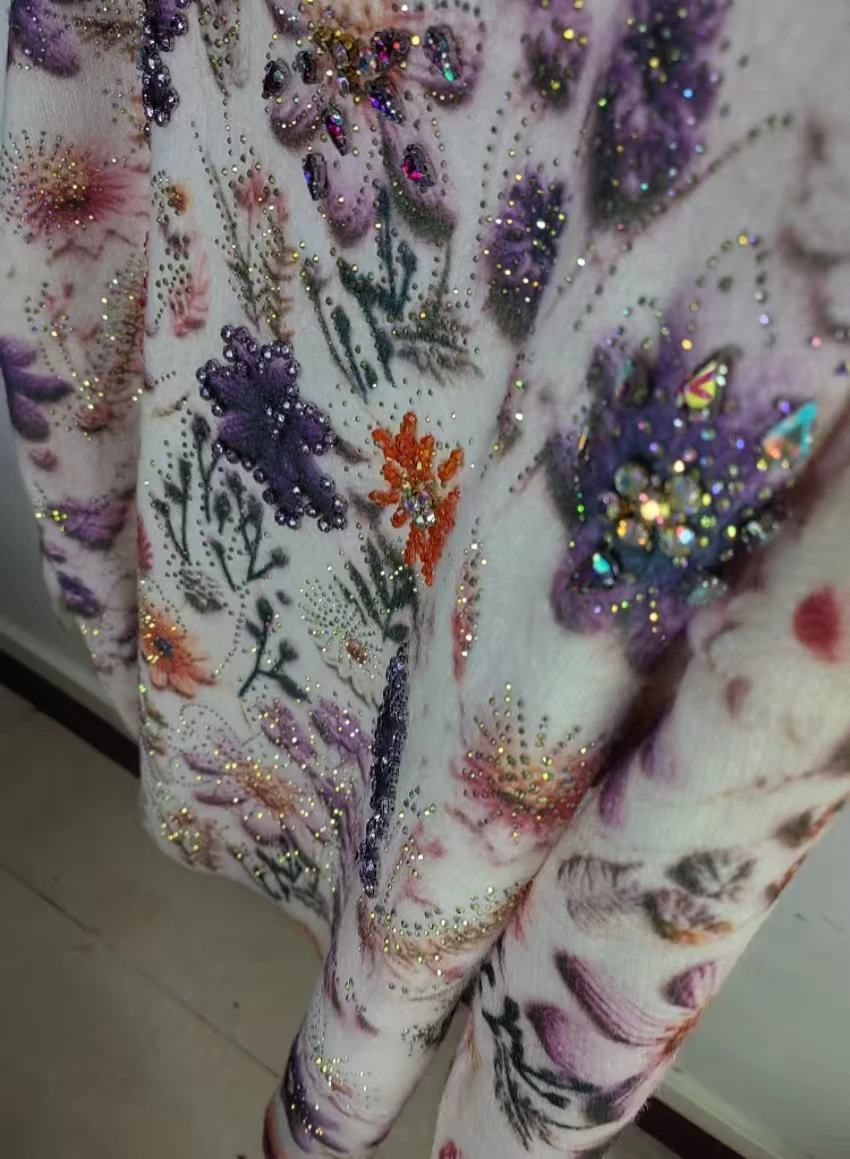 เสื้อสเวตเตอร์ปาร์ตี้วิบวับ ภาพถ่ายจริง สำหรับฤดูใบไม้ร่วงและฤดูหนาว เสื้อถักไหมพรมแบบสวม ผู้หญิง แฟชั่นปี 2025 เสื้อสตรีทแวร์สไตล์ Y2K