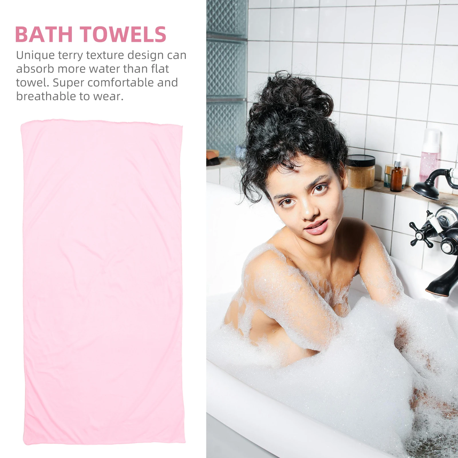 

Microfiber Bath Towel Extra Large Quick Dry Beach Fast Drying Travel Lightweight Women Spa Wrap Texture Super Soft Water