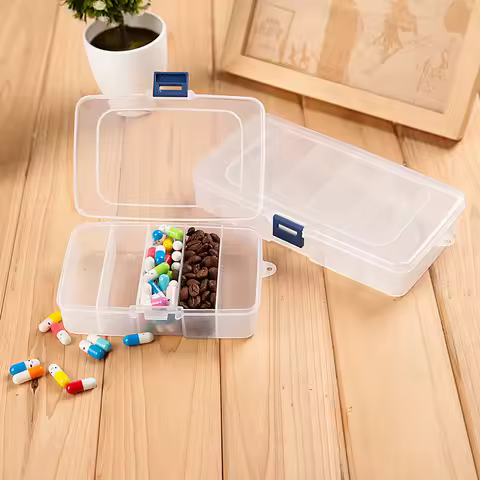 Clear 5/6-Grid Plastic Storage Box - Dustproof Portable Organizer for Hair Clips, Jewelry &amp; Accessories