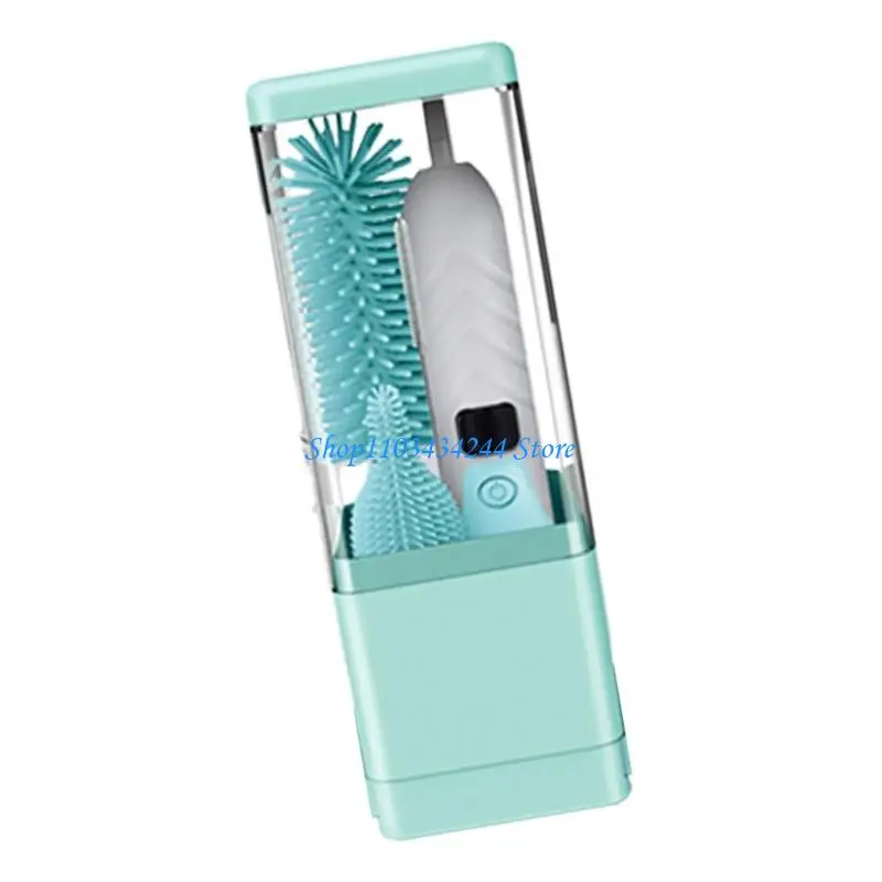Efficient Baby Bottle Cleaning Featuring Electric Brush Sterilizer & Multi Bottle Drying Rack for Infant Safety