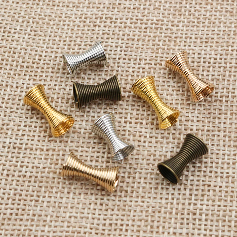 30pcs Metal Spring Funnel Shape Spacer Beads Caps DIY Beading Findings End Caps Bead Stoppers For Jewelry Makings Accessories