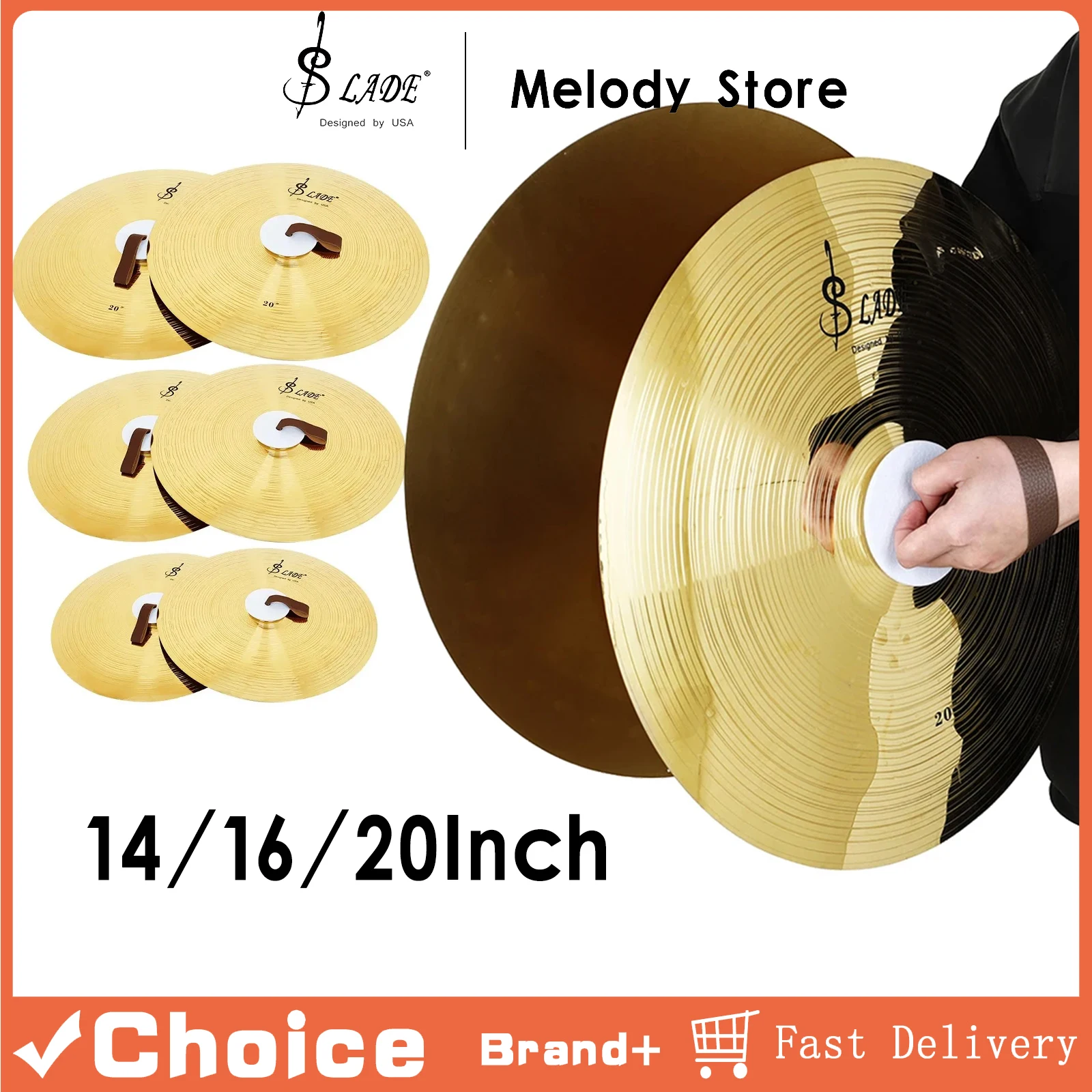 

Пара тарелок SLADE 14/16/20 дюймов из сплава для симфонического оркестра, ударных инструментов, духового оркестра, ансамбля