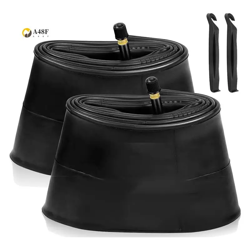 

A48F-2 Pack 26X4.0 Fat Bike Tube With AV 32Mm Valve, Bike Tubes With 2 Tire Levers, For Road/Mountain /E Bike Parts Accessories