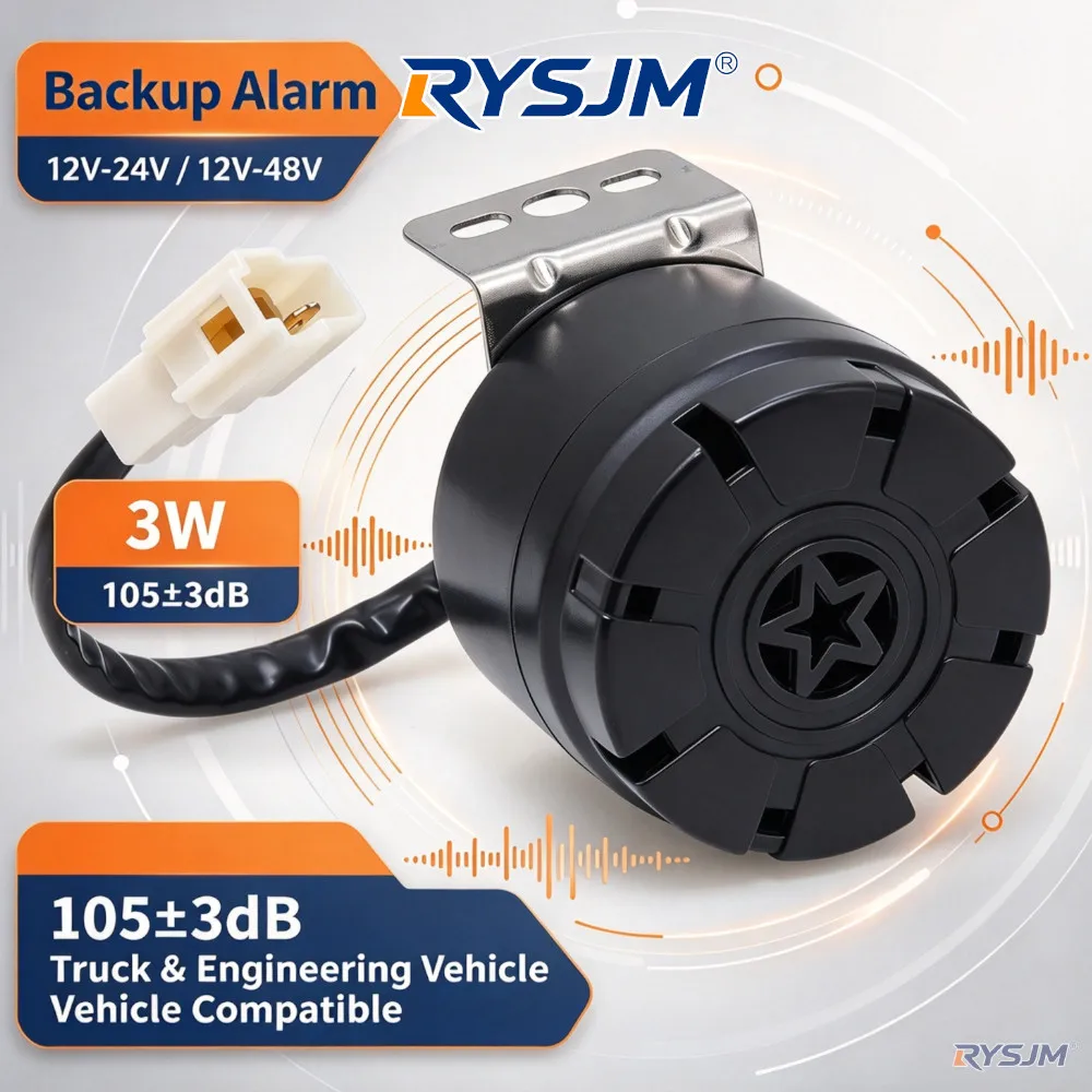 Backup Alarm, 12V-24V Heavy Duty Reverse Buzzer Reminder, 105dB Reversing Horn Fit For Truck, Mechanical Construction Vehicle