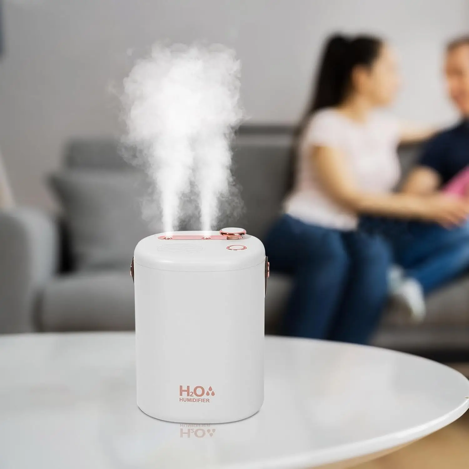 Мини-увлажнитель, новый домашний увлажнитель, увлажнитель с 2 распылями большой емкости, емкость резервуара для воды, 2000 мл, увлажнители для спальни