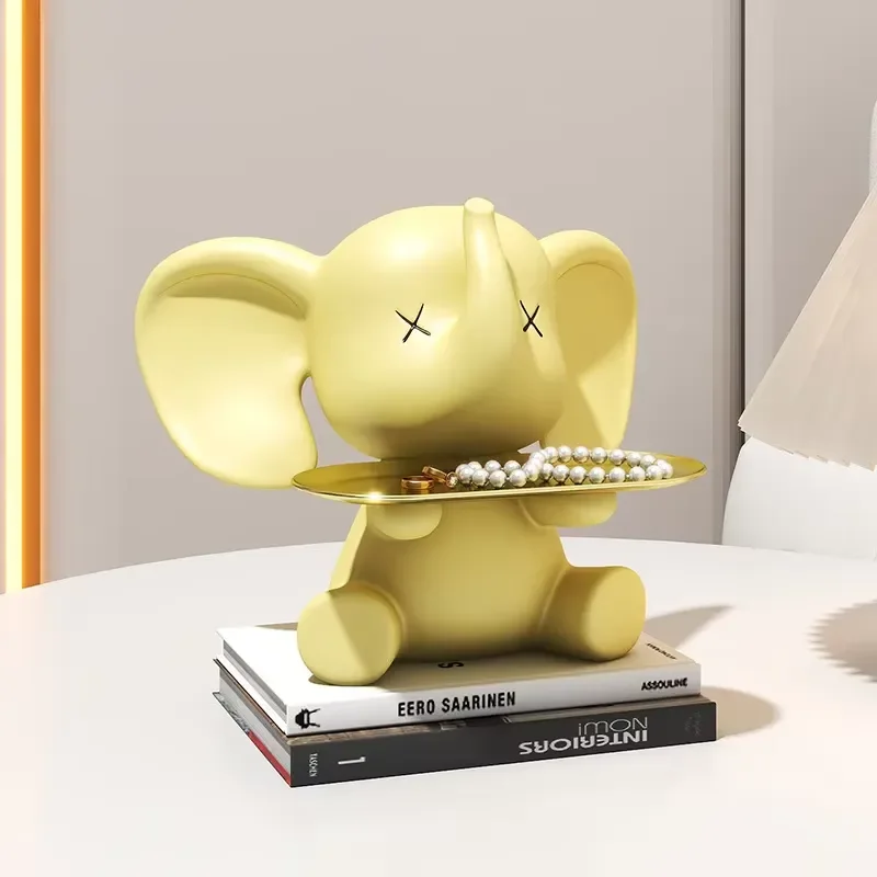 Light luxury home living room decoration elephant storage tray creative cartoon design housewarming gift resin