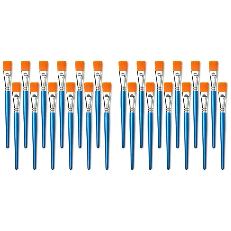 

Superb Flat Paint Brushes For Acrylic Painting,24Pcs Large Synthetic Paint Brushes Bulk With Wooden Handle For Acrylic,Crafts