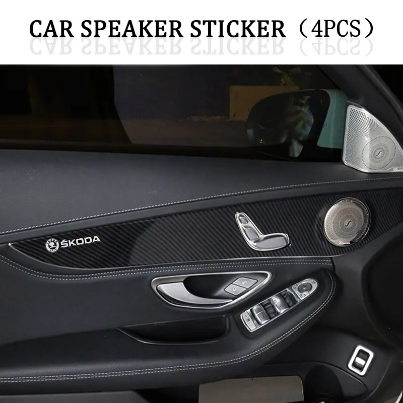 Car Audio Stereo Speaker Badge Sticker Decal Accessories For Skoda Octavia Fabia Kamiq Kapoq Kodiaq Rapid SCALA Superb