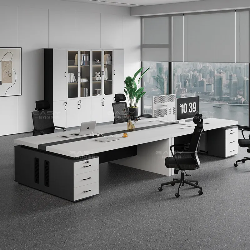 Staff table Double face to face Financial desk Table and chair combination Two people in one