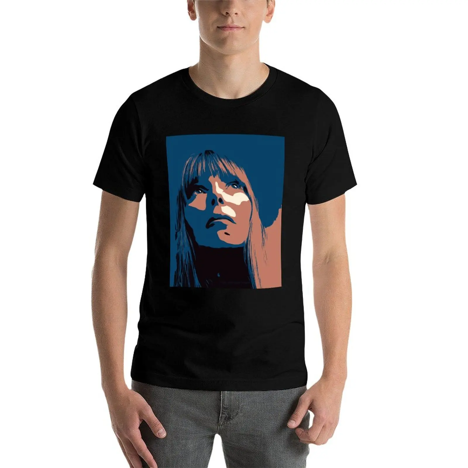 جوني ميتشل صورة تي شيرت تي شيرت للرجل سليم صالح تي شيرت مخصص طباعة القطن تي شيرت رجل تي شيرت #5