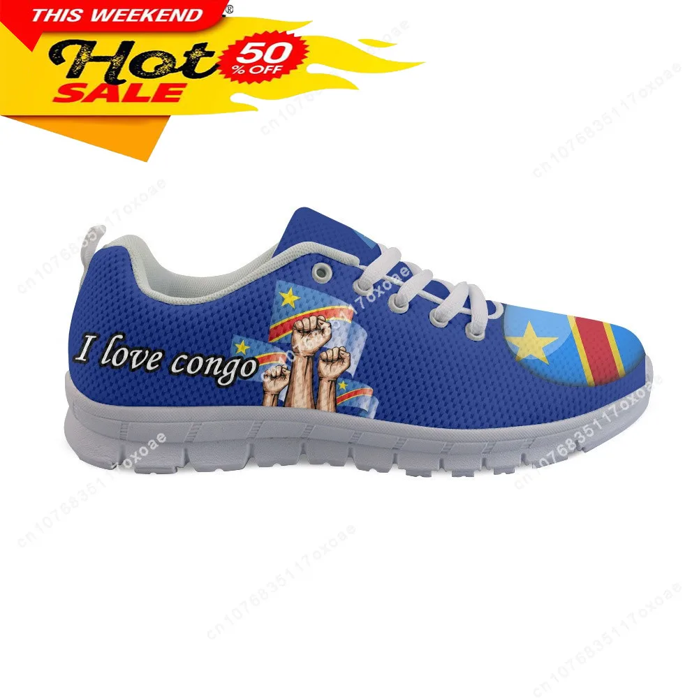 Shoes for Women Congo Flag Print Spring Summer Comfort Flats Shoes Women Sneakers Casual Zapatillas Chaussure Femme