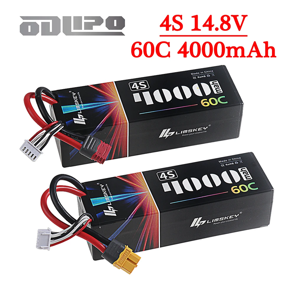 

14,8 В, 60C, 4000 мАч, 4S, липо-аккумулятор с разъемом Deans T XT60, жесткий чехол для радиоуправляемого автомобиля, лодки, грузовика, вертолета, гоночной модели самолета
