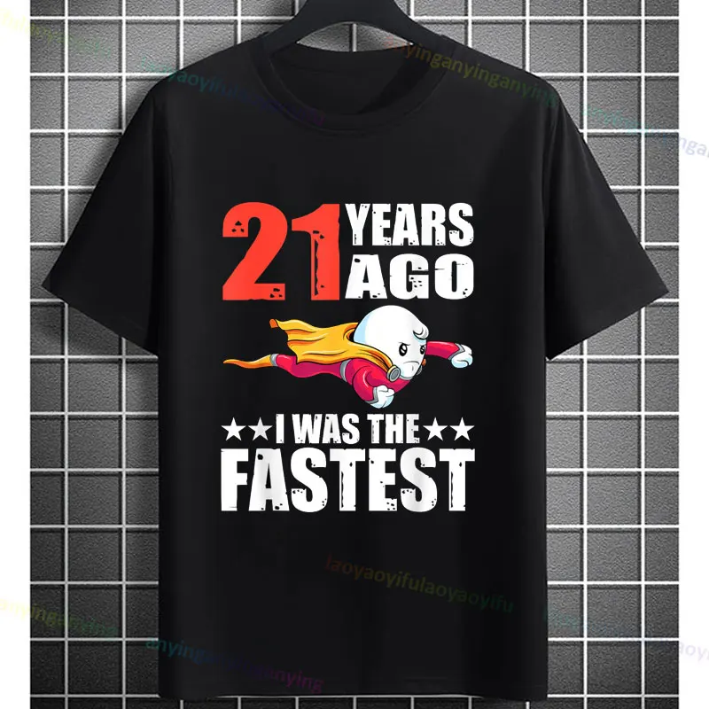 40 Years Ago I Was Once The Fastest 40th Birthday T-Shirt Men and Women Funny DIY Design Graphic Short-sleev Pure Cotton Tees