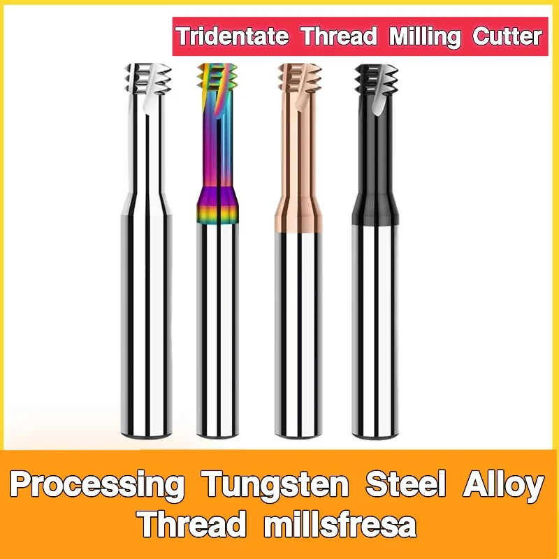 New DLC M1-M24 HRC65 Tridentate Thread Milling Cutter Bit Three Teeth Aluminum Processing Tungsten Steel Alloy Thread millsfresa