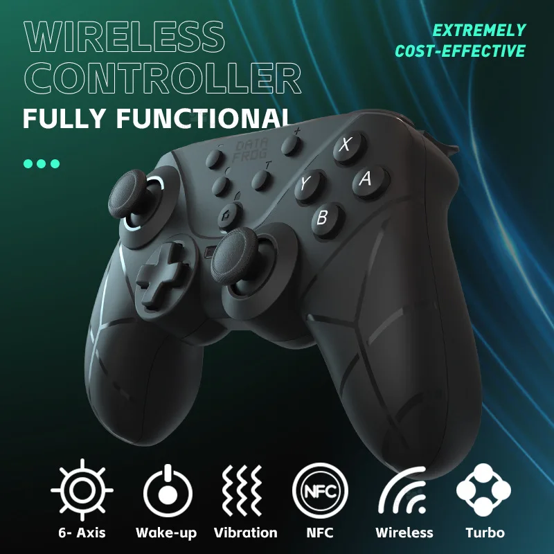 Data Frog es Compatible con Nintendo Switch/Oled/Lite/Pc inalámbrico Bluetooth controlador de batería grande Turbo vibración función Nfc