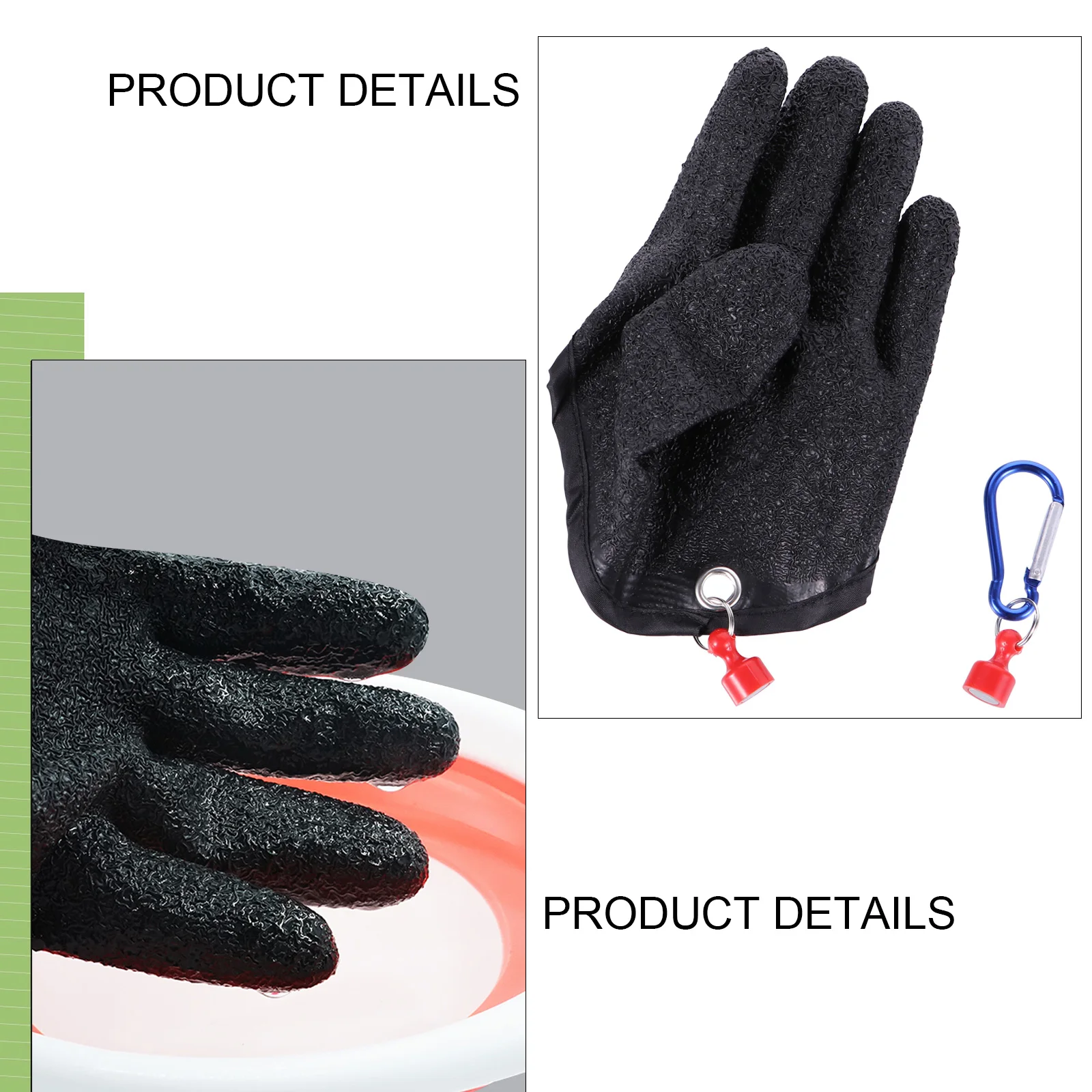 

Non Slip Fish Catching Gloves for Fishing Premium Rubber Grain PE Material Easy Clean Safe Storage