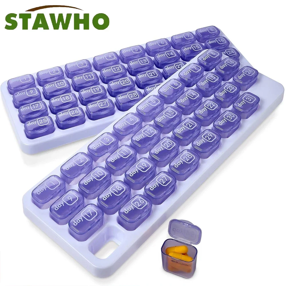 

Monthly Pill Organizer,31 Day Pill Organizer with Large Removable Medication Pods,Portable Pill Case Box and Holder for Medicine