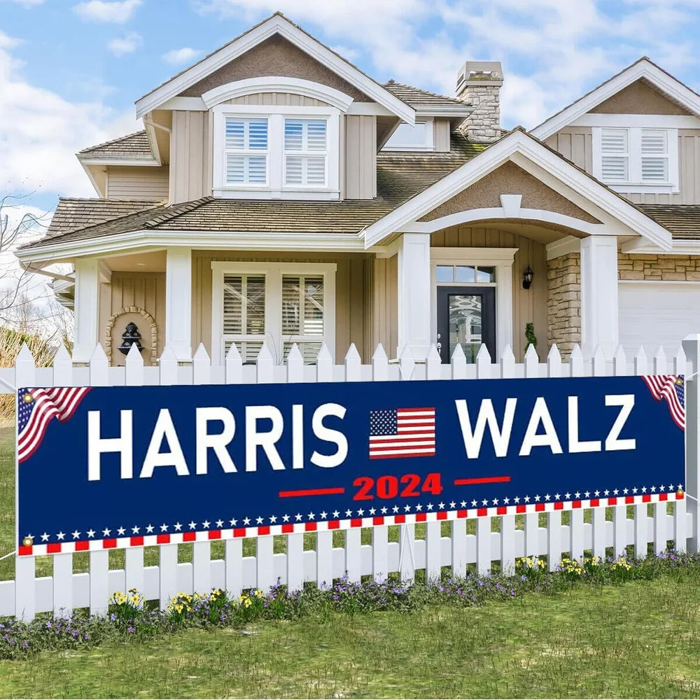 8.2Ft X 1.64Ft Large Kamala Harris Tim Walz 2024 P Banner Outdoor Flag