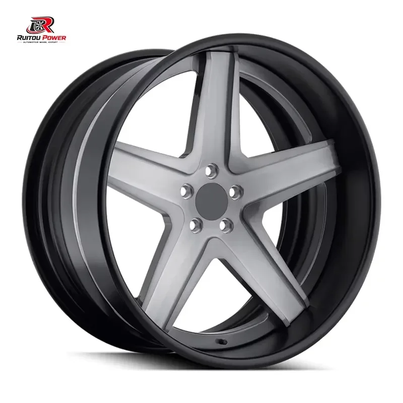 18-26 Inch Two Piece Forged Alloy Rims Full Polished Multi Straight Spoke VIP Style Wheels for Pickup Trucks Luxury Sedans