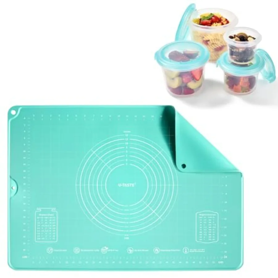 

Большой пищевой жидкий силиконовый коврик для кондитерских изделий размером 28 x 20 дюймов и набор силиконовых контейнеров для хранения продуктов на 2 унции/4 унции/8 унций/16 унций, набор коробок для приготовления еды