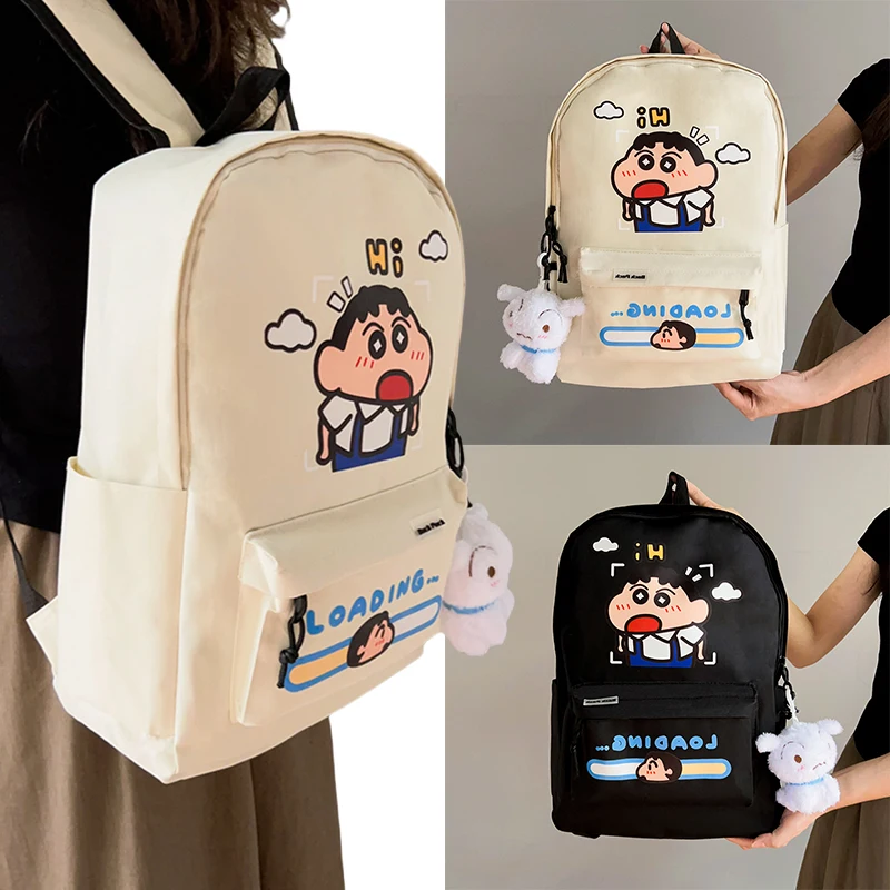 

Crayon Shinchan студенческий рюкзак большой емкости с персонажами аниме для мужчин и женщин нейлоновый рюкзак на молнии дорожная сумка для хранения одежды