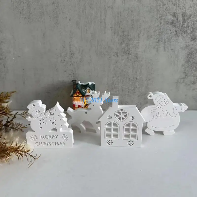 G5GC Weihnachtsbaum -Ornament Formen Anhänger formen Silikonharzformen mit Loch