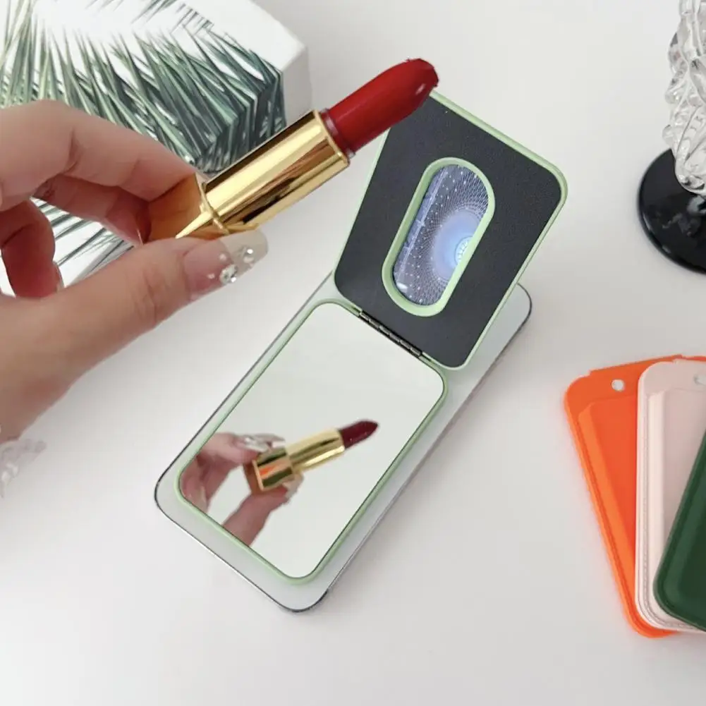 

Magnetic Phone Card Wallet with Mirror Phone Stand for Magsafe for iPhone 12/13/14/15/16 Dual Use Slim Card Organizer