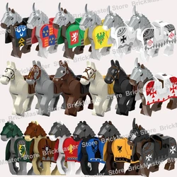 MOC Medieval Military War Horse Army Soldier Castle Knight King Accessories Building Blocks Mount Rome Cavalry Bricks Toys Gifts