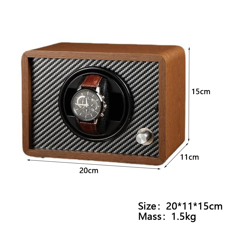 MDF Solid Wood Grain High-end Single Slot Automatic Watch Winders Automatic Chaining of Mechanical Watches Storage Display CaseC