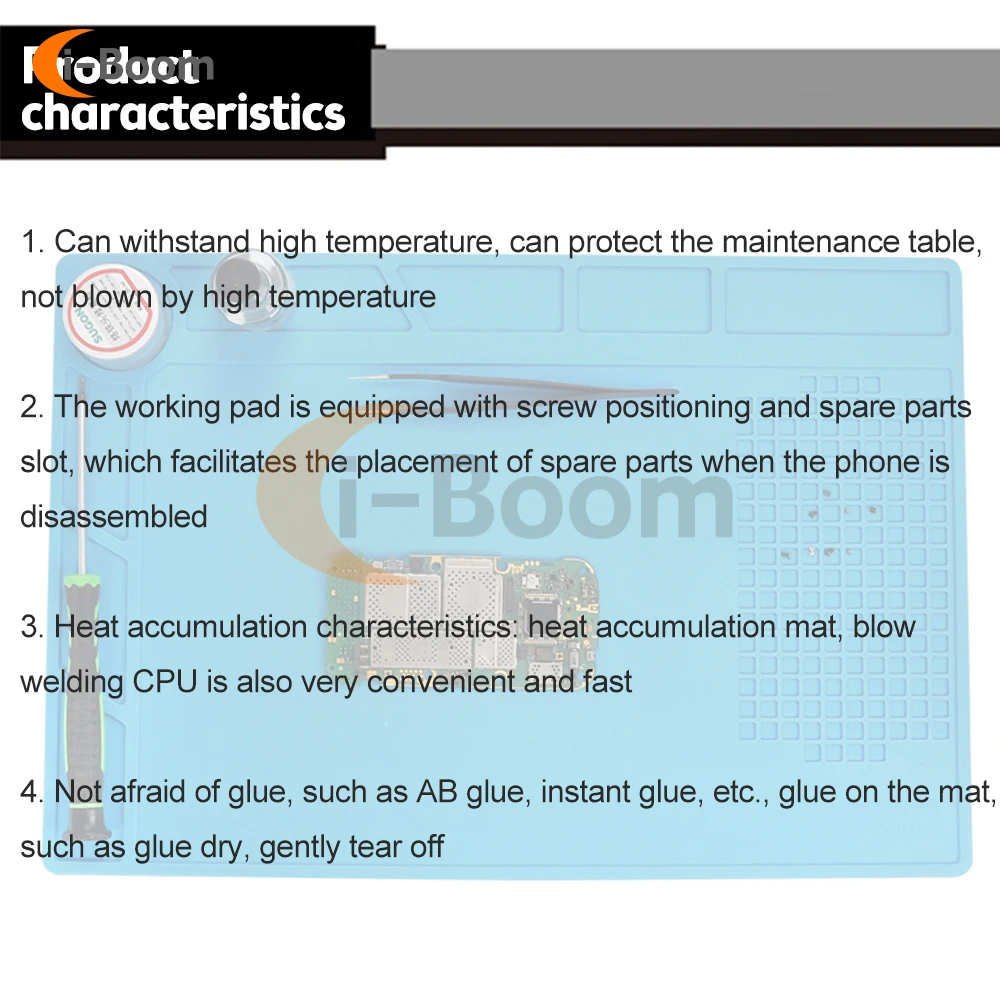 340*230mm Repair Pad Insulation Heat-Resistant Silicon Soldering Mat Work Pad Desk Platform Solder Rework Repair Tool Station