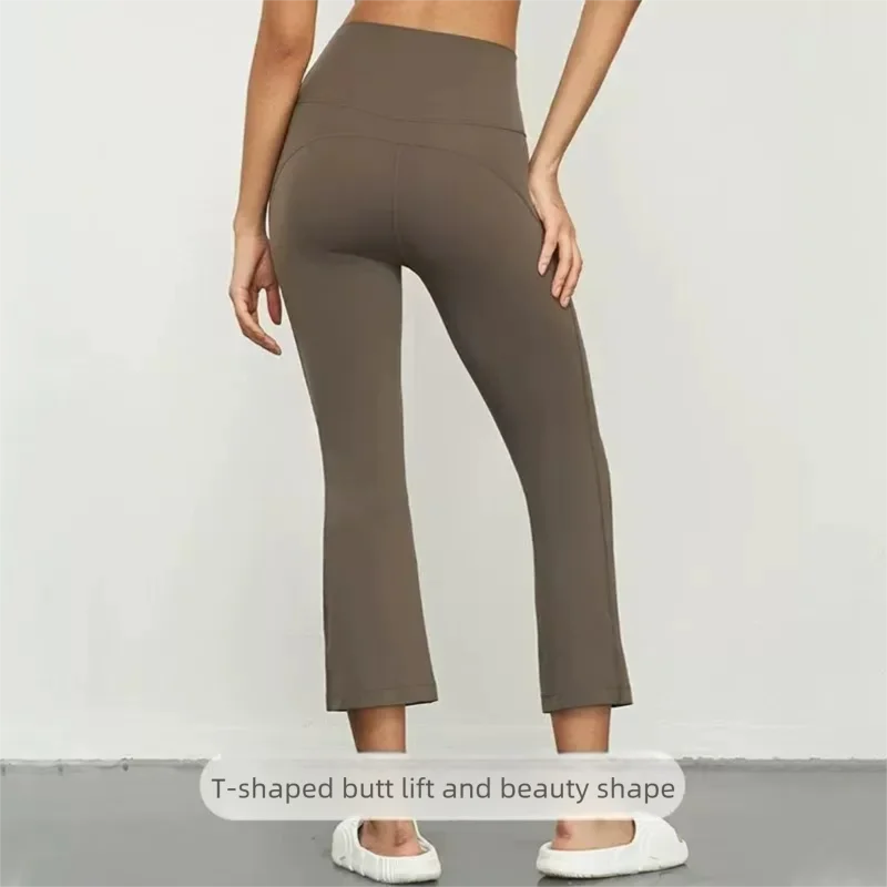 Damen-Capri-Leggings mit hoher Taille und formendem Hüftbereich, Second-Skin-Schnelltrocknende 4-Wege-Stretch-Yoga-Hose für Pilates, Fitnessstudio und Alltag – Detail 2