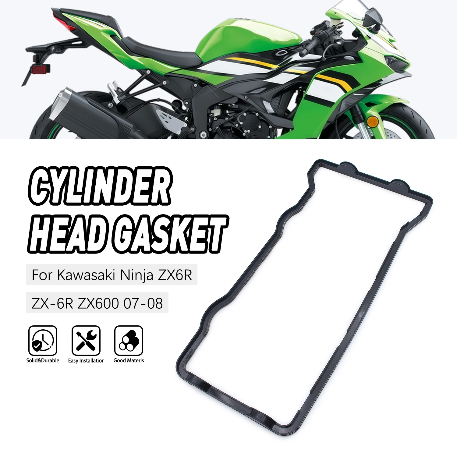 

For Kawasaki Ninja ZX6R ZX-6R ZX600 2007 2008 11061-0378 Motorcycle Parts Cylinder Head Valve Cover Gasket