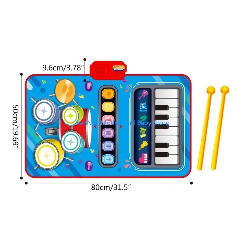 Bambini Music Music Music Mat Offering Piano Tastboard and Drum Mat per l'espressione creativa e l'apprendimento della musica
