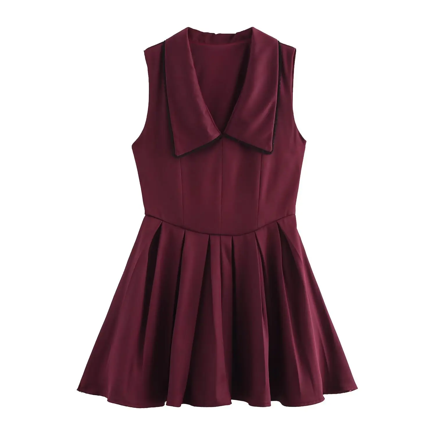 Women Mini Dress Sexy V-Neck Sleeveless Pleated Dress Female Summer Fashion Zipper Short Dress Slim Party Dress Mujer