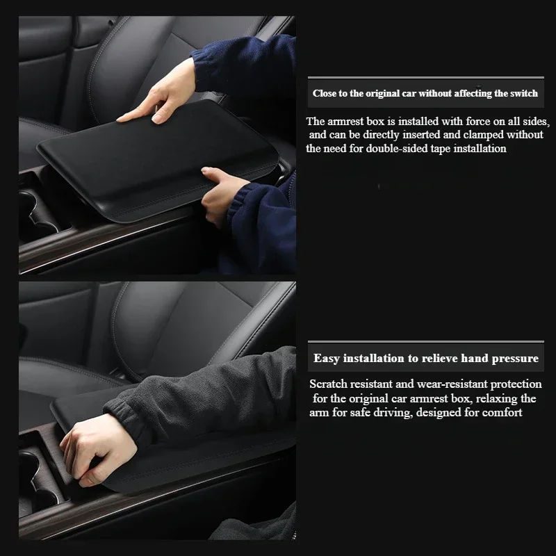 For Tesla Model X S 2024 TPE Soft Case Car Center Console Arm Rest Lid Auto Central Armrest Box Pad Protective Cover Accessories