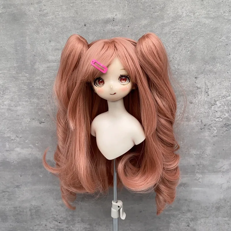 Doll Twin Tails Tiger Mouth Clamp Wig Suit SD Doll Dress Up DIY Makeup Accessories 2D BJD Doll High Temperature Silk Wig Cover