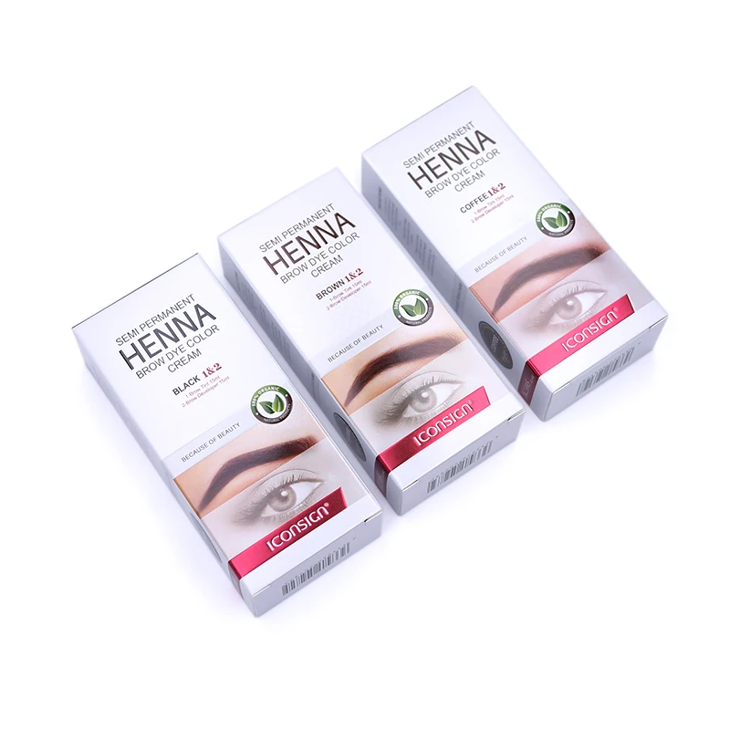 Fast Drying Henna Eyelash Brow Dye Tint 15 Min Cream Brow Professional Lash Eyebrow Dye Tint Semi Permanent Eyebrow Makeup