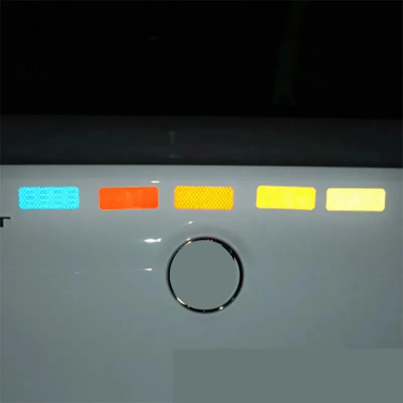 10/20/30pcs Reflective Strips Night Safety Warning Bicycle Motorcycle Stickers Motorbike Helemet Side Panels Decals Decoration