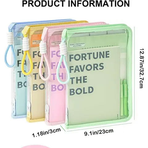A4 Clear Book Pouch with Binder | Waterproof Zippered Sleeve, School Organizer & Book Lover Gift