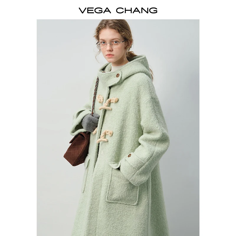Vega Chang Neue vielseitige Winterjacke aus Wolle im Preppy-Stil für Damen