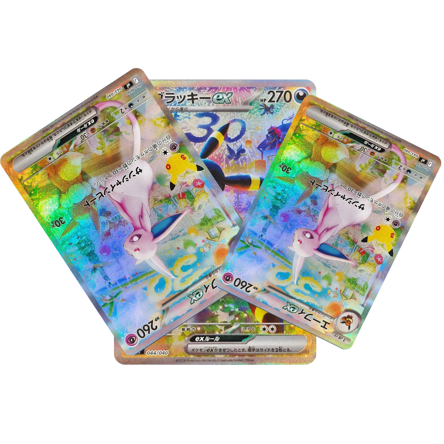 DIY TCG PKM Card 30th Celebration Premium Deck Set Espeon Umbreon Full Art ex EX High Quality Anime Game Collection cards