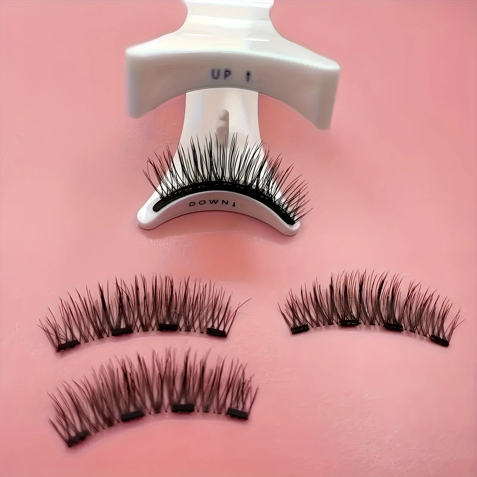 Set di ciglia finte spesse magnetiche da 4 pezzi, set portatile per piegaciglia senza adesivo, accessori per la bellezza e la cura personale