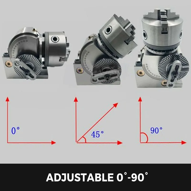 For BS-0-4 Inch Hand Crank Precision Universal Indexing Head BS Type Milling Machine Simple Accessories, with Tail Seat